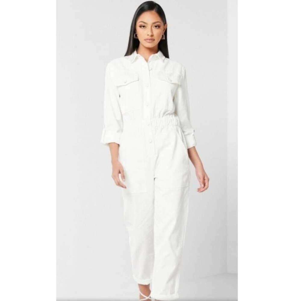 Ted Baker Utility Twill White Jumpsuit NWT